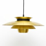 Złota skandynawska lampa, lata 70’te