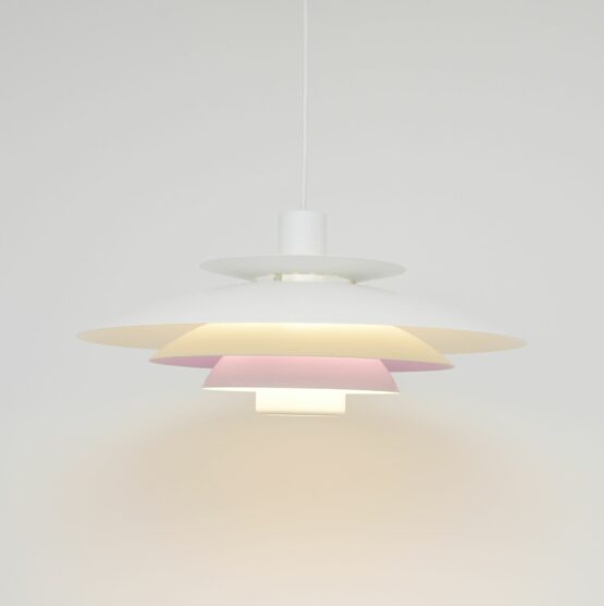 Biała skandynawska lampa Form Light, lata 70’te - obrazek 3