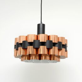Miedziana lampa proj. Wener Schou dla Coronell Elektro, lata 70'te