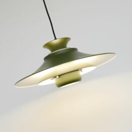 Butelkowo zielona lampa Vitrika, Dania lata 70’te