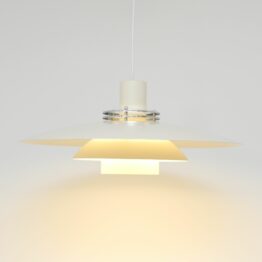 Duża lampa Leto, kolor kawy z mlekiem, Dania lata 70’te