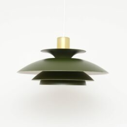 Skandynawska lampa, butelkowa zieleń, lata 70’te
